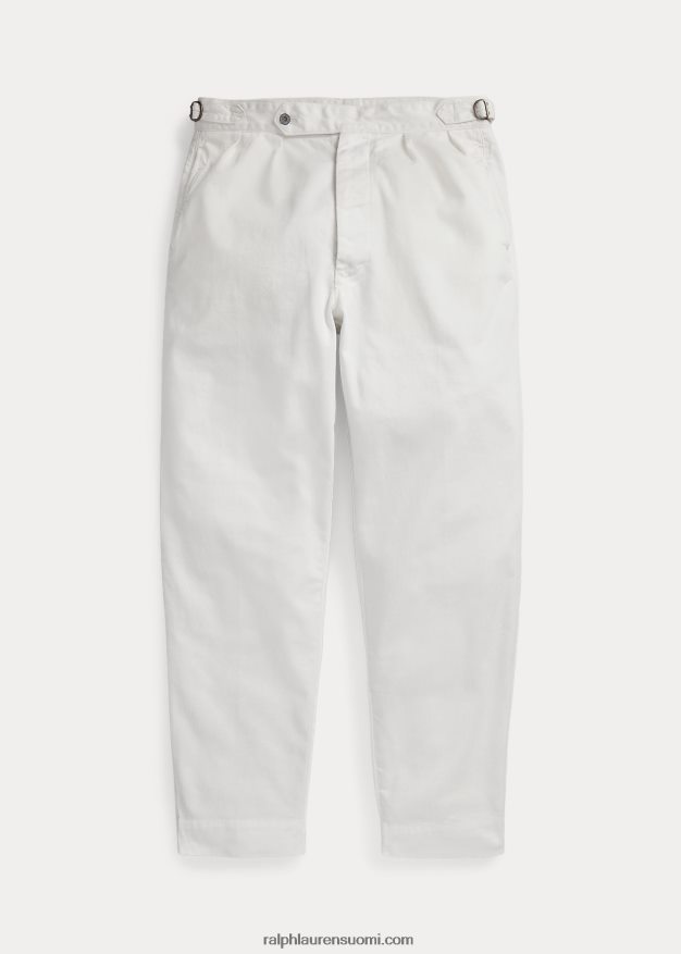 Ralph Lauren miehet rento istuvuus laskostetut twill-housut 0Z24ZR8626 kannenpesuaine valkoinen