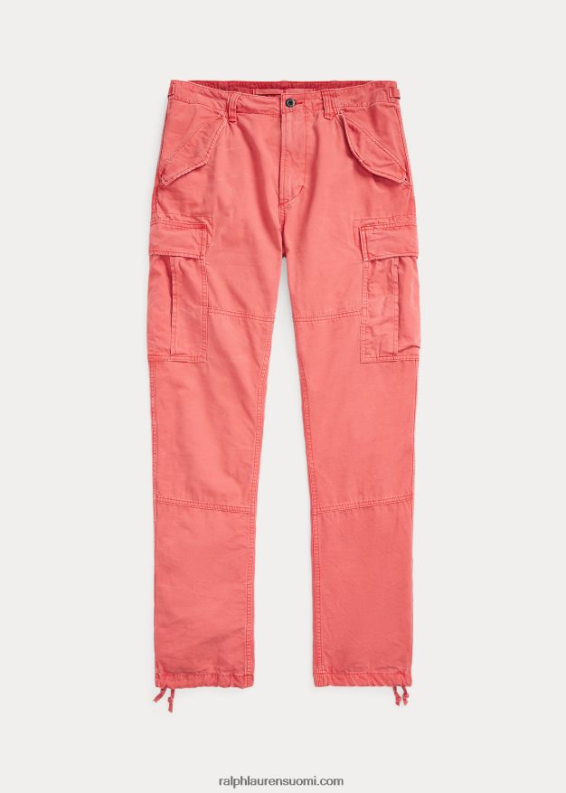 Ralph Lauren miehet slim fit vaate värjätty canvas cargo housut 0Z24ZR878 oikea punainen ilman suolaa