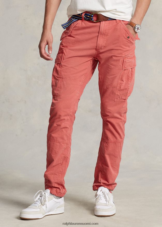 Ralph Lauren miehet slim fit vaate värjätty canvas cargo housut 0Z24ZR878 oikea punainen ilman suolaa