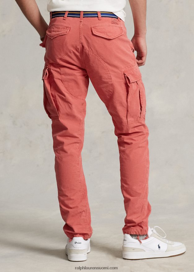 Ralph Lauren miehet slim fit vaate värjätty canvas cargo housut 0Z24ZR878 oikea punainen ilman suolaa