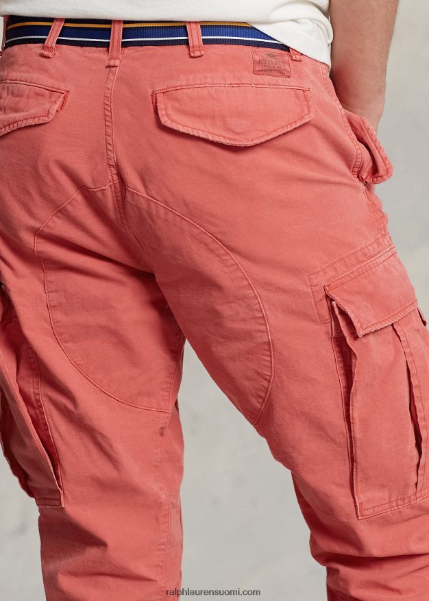 Ralph Lauren miehet slim fit vaate värjätty canvas cargo housut 0Z24ZR878 oikea punainen ilman suolaa