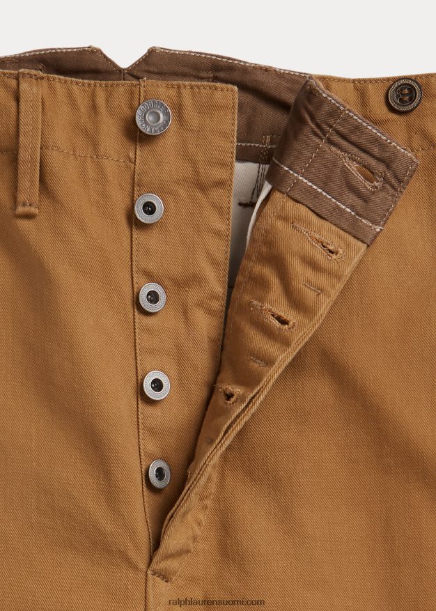 Ralph Lauren miehet solki-back field chino housut 0Z24ZR1751 khaki huuhtelu