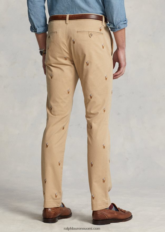 Ralph Lauren miehet stretch slim fit polo poni chino housut 0Z24ZR910 vintage khaki aopp