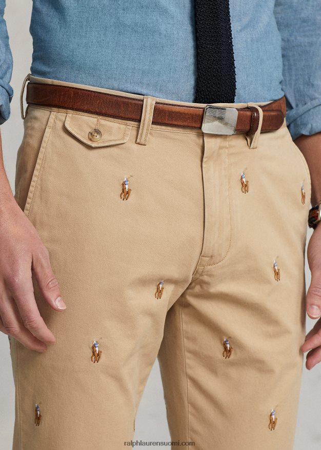 Ralph Lauren miehet stretch slim fit polo poni chino housut 0Z24ZR910 vintage khaki aopp