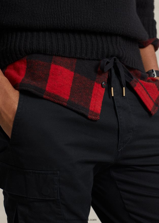 Ralph Lauren miehet stretch slim fit twill cargo housut 0Z24ZR8431 musta