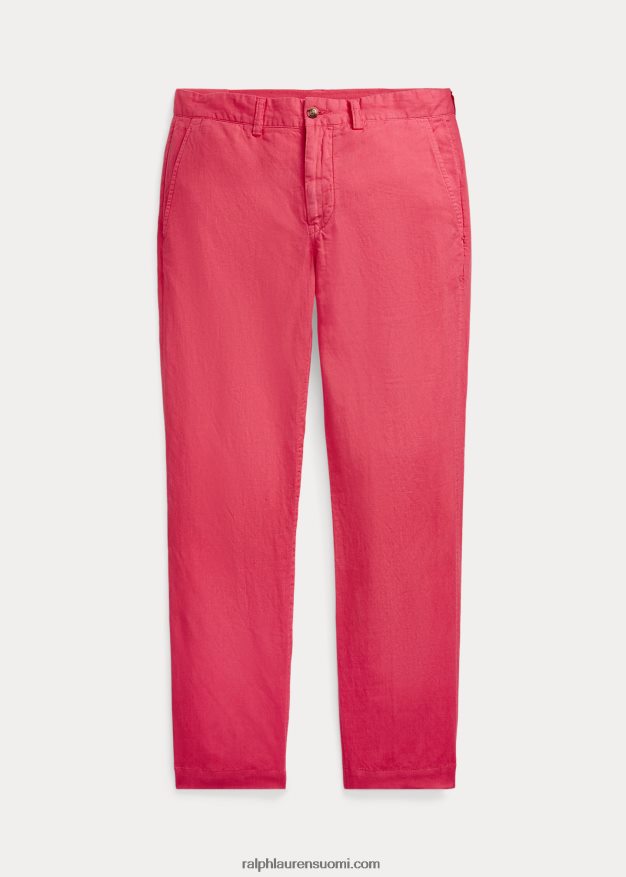 Ralph Lauren miehet suora istuvuus pellava-puuvillahousut 0Z24ZR481 vaaleanpunainen