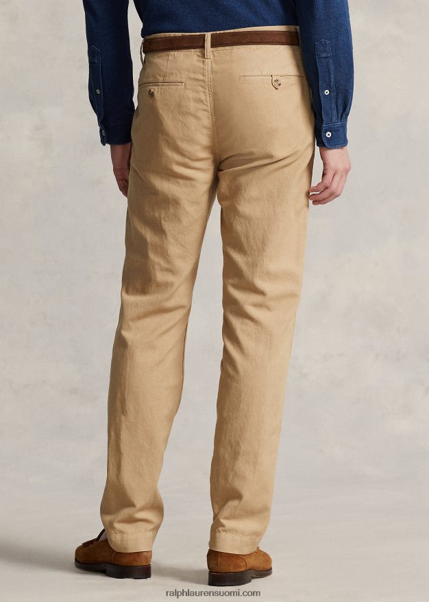 Ralph Lauren miehet suora istuvuus pellava-puuvillahousut 0Z24ZR483 vintage khaki