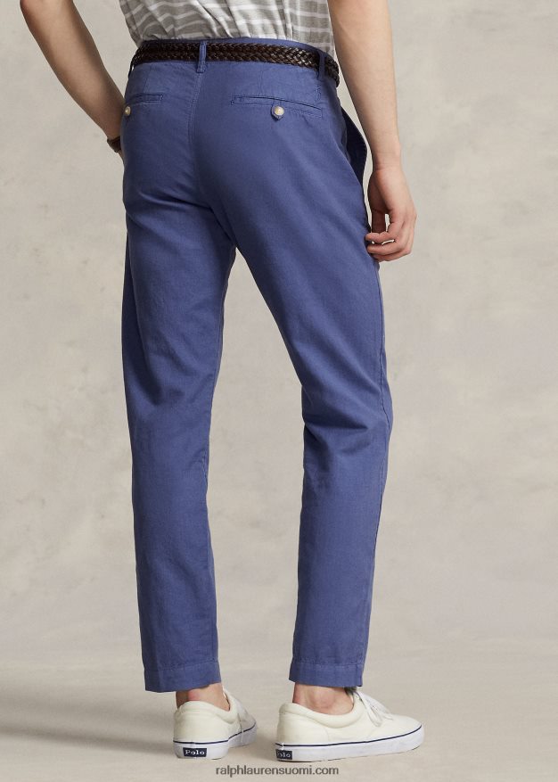 Ralph Lauren miehet suora istuvuus pellava-puuvillahousut 0Z24ZR484 sininen taivas
