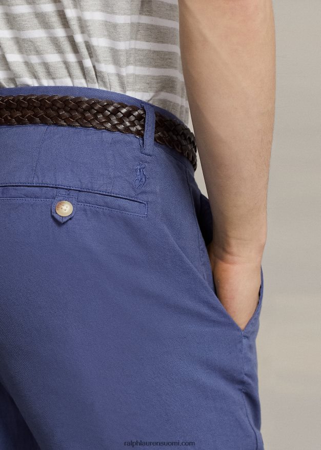 Ralph Lauren miehet suora istuvuus pellava-puuvillahousut 0Z24ZR484 sininen taivas