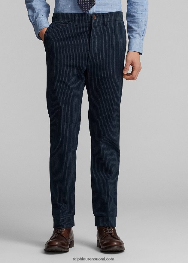 Ralph Lauren miehet upseeri neularaitainen kalanruotohousut 0Z24ZR1698 indigo neularaita