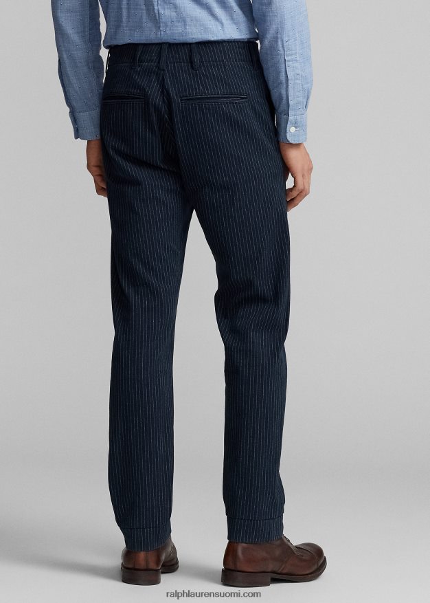 Ralph Lauren miehet upseeri neularaitainen kalanruotohousut 0Z24ZR1698 indigo neularaita