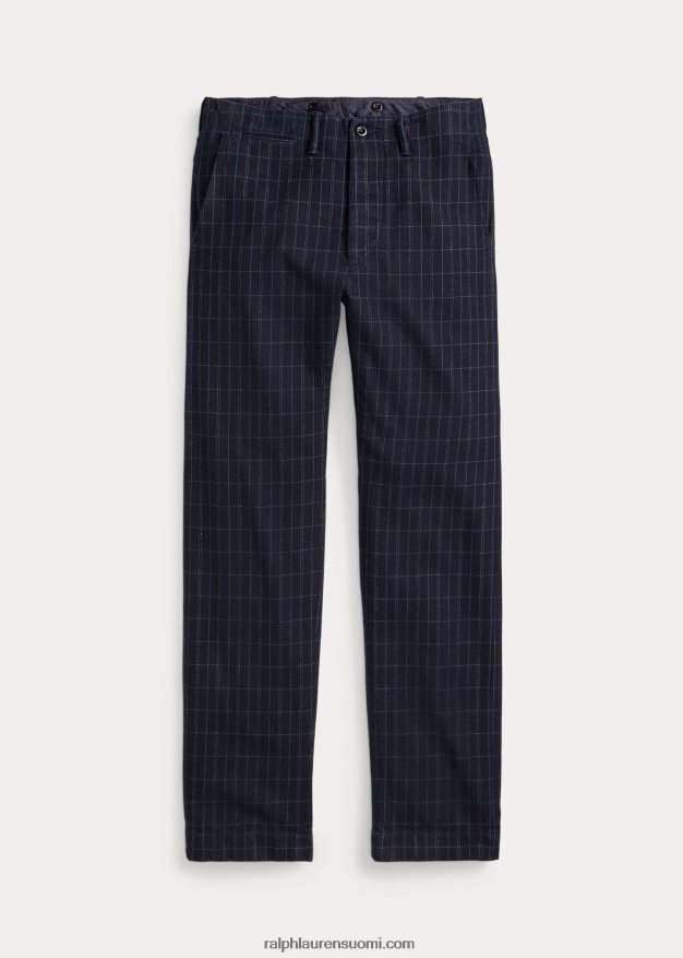 Ralph Lauren miehet upseeri pellava-puuvillatvillihousut 0Z24ZR1777 indigo lankaväri