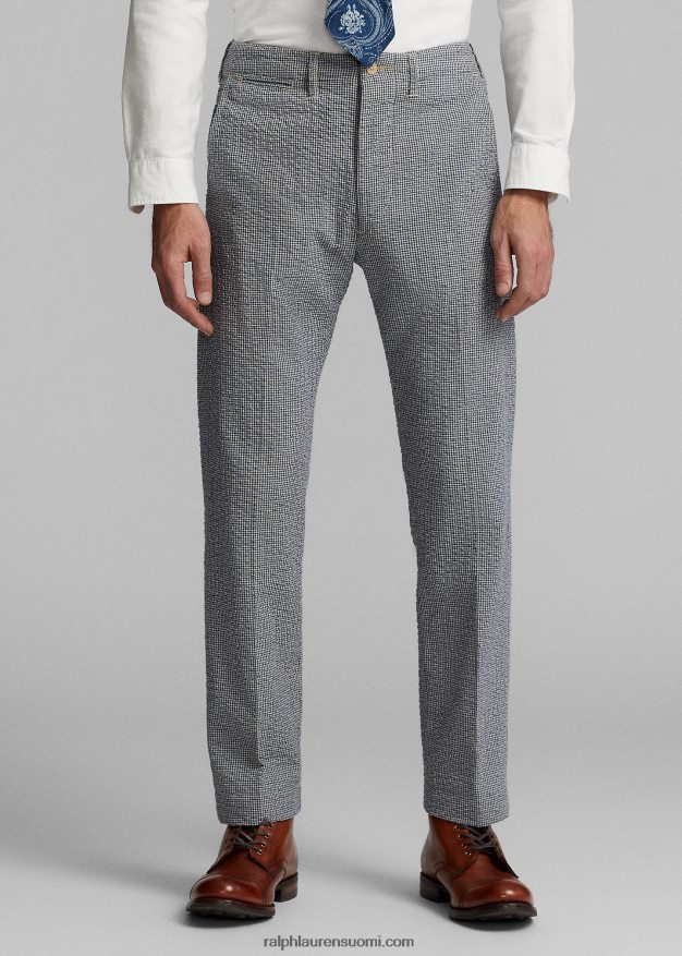 Ralph Lauren miehet upseeri seersucker housut 0Z24ZR1697 sininen/kerma