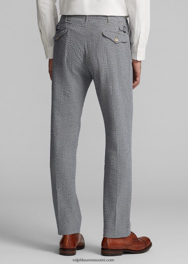 Ralph Lauren miehet upseeri seersucker housut 0Z24ZR1697 sininen/kerma