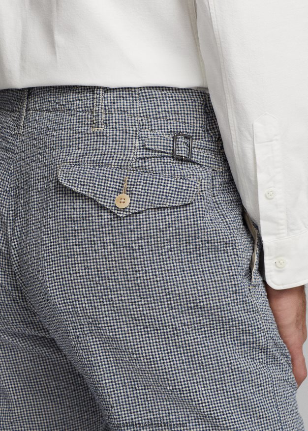 Ralph Lauren miehet upseeri seersucker housut 0Z24ZR1697 sininen/kerma