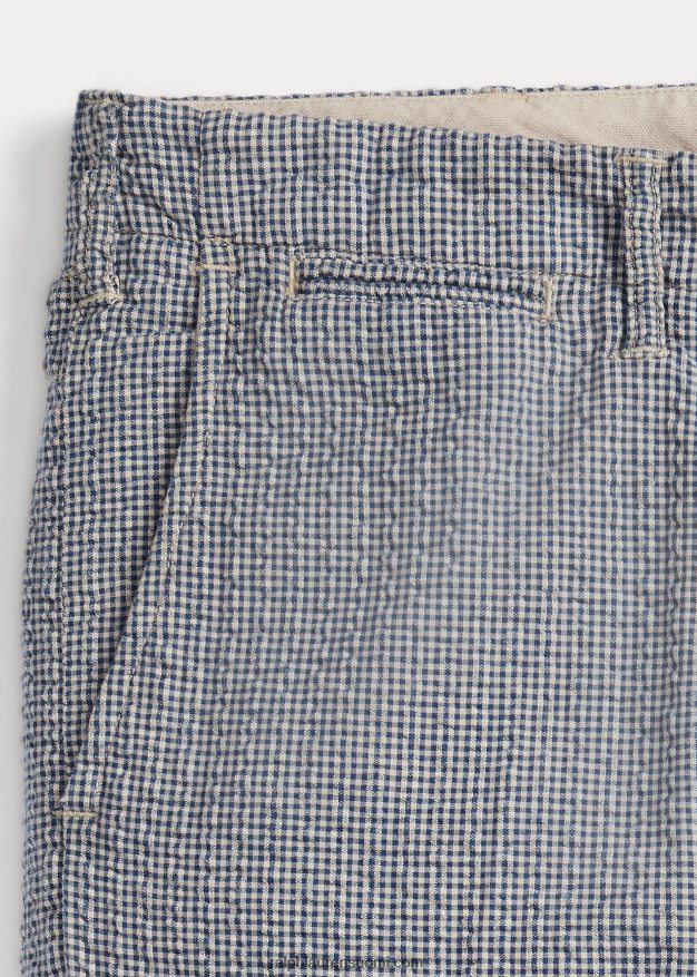 Ralph Lauren miehet upseeri seersucker housut 0Z24ZR1697 sininen/kerma