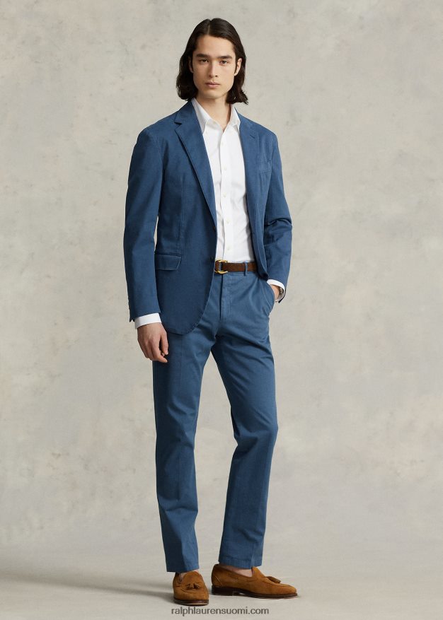 Ralph Lauren miehet vaatevärjätty joustava chino-pukuhousut 0Z24ZR1102 kiiltävä sininen