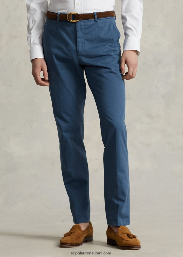 Ralph Lauren miehet vaatevärjätty joustava chino-pukuhousut 0Z24ZR1102 kiiltävä sininen