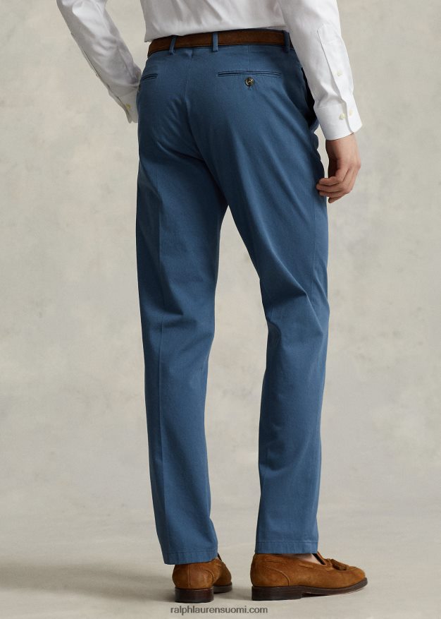 Ralph Lauren miehet vaatevärjätty joustava chino-pukuhousut 0Z24ZR1102 kiiltävä sininen
