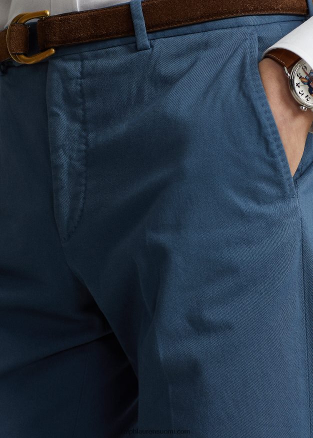 Ralph Lauren miehet vaatevärjätty joustava chino-pukuhousut 0Z24ZR1102 kiiltävä sininen