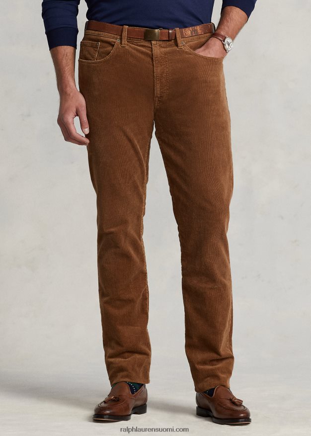 Ralph Lauren miehet varic ohuet, suorat vakosamettihousut 0Z24ZR1928 seepia