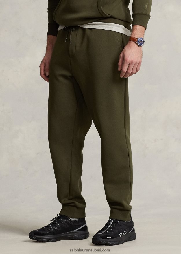 Ralph Lauren miehet logokuvioidut kaksoisneulotut lenkkeilyhousut 0Z24ZR1368 yrityksen oliivi