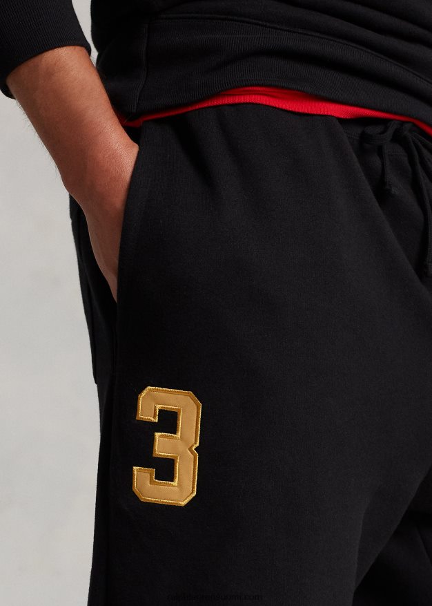 Ralph Lauren miehet triple-pony fleece lenkkeilyhousut 0Z24ZR1899 musta