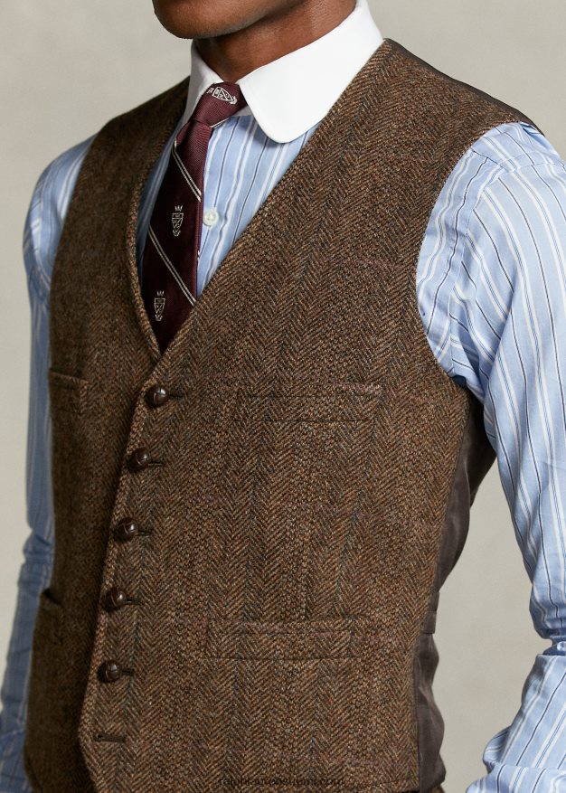 Ralph Lauren miehet morehouse-kokoelman tweed-liivi 0Z24ZR1311