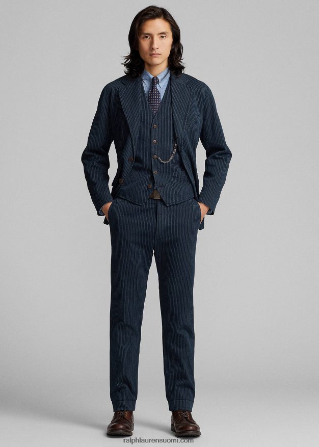 Ralph Lauren miehet raidallinen kalanruotoliivi 0Z24ZR1746 indigo neularaita