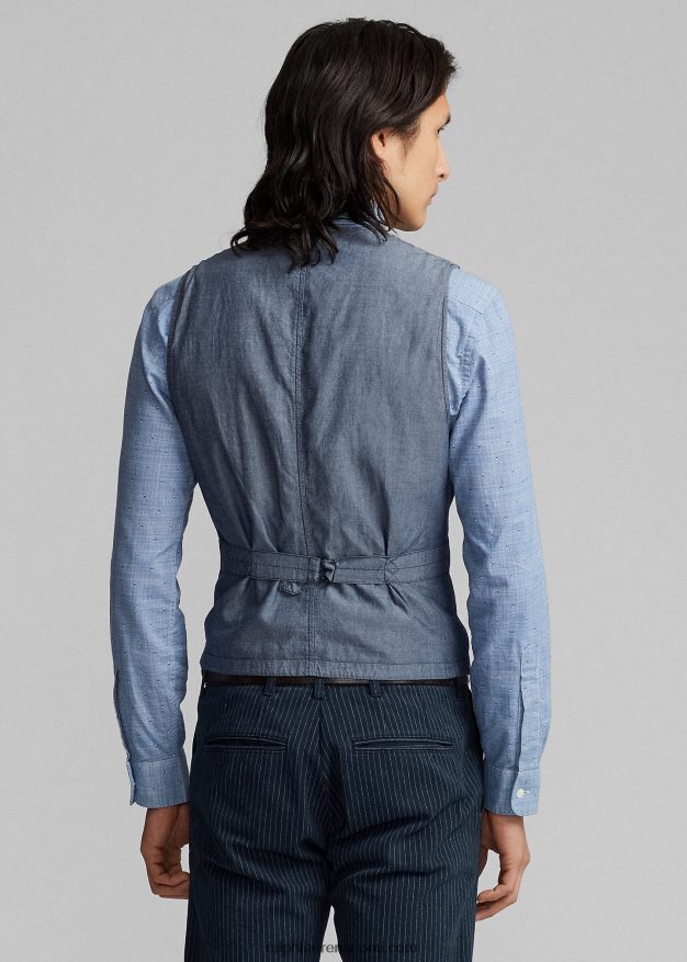 Ralph Lauren miehet raidallinen kalanruotoliivi 0Z24ZR1746 indigo neularaita