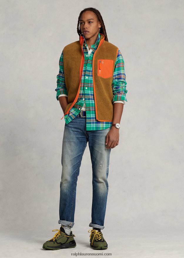 Ralph Lauren miehet sidottu fleece-liivi 0Z24ZR1254 sandsurf