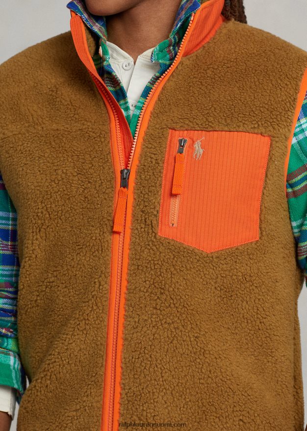 Ralph Lauren miehet sidottu fleece-liivi 0Z24ZR1254 sandsurf