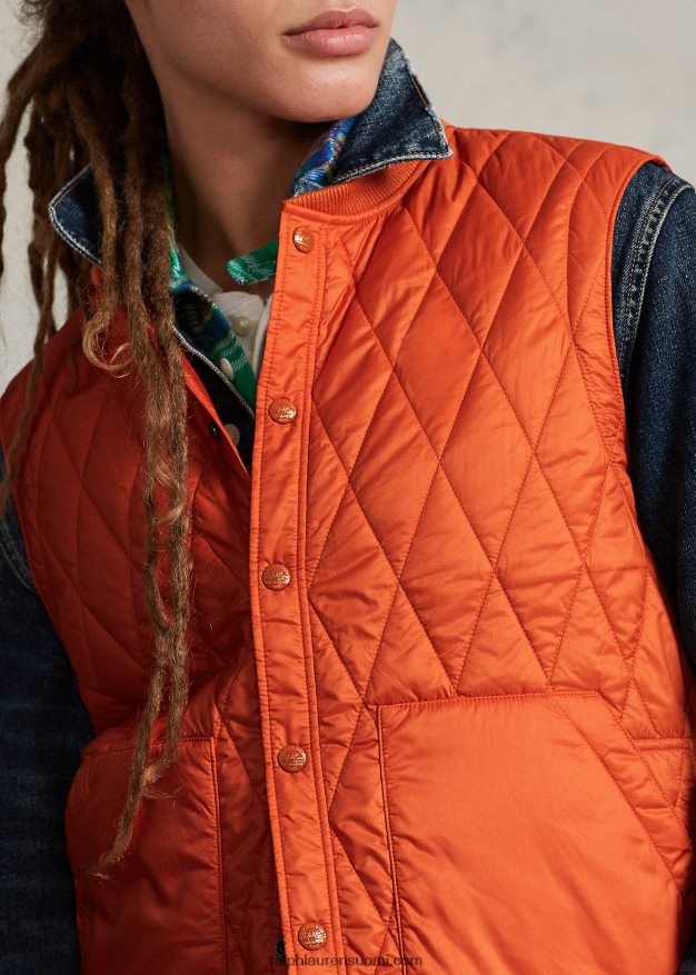 Ralph Lauren miehet vettä hylkivä tikattu liivi 0Z24ZR1198 college oranssi