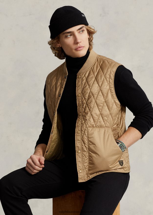 Ralph Lauren miehet vettä hylkivä tikattu liivi 0Z24ZR1199 aavikon khaki