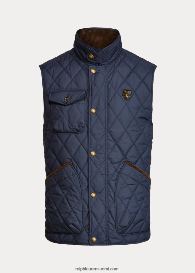 Ralph Lauren miehet vettä hylkivä tikattu liivi 0Z24ZR1926 yliopiston laivasto