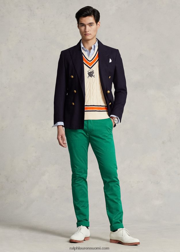 Ralph Lauren miehet crest-puuvillainen krikettiliiivi 0Z24ZR897 kerma multi