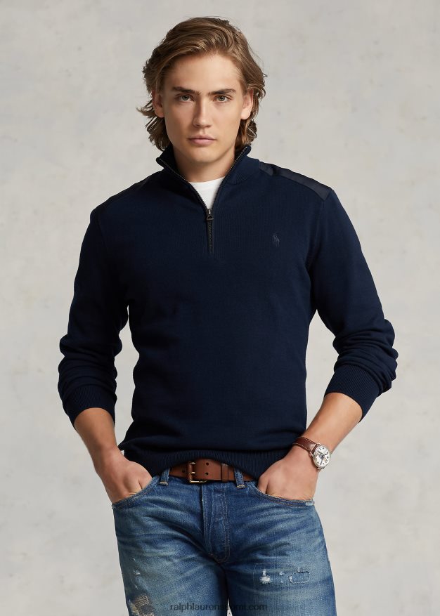 Ralph Lauren miehet hybridi neljännesvetoketjullinen pusero 0Z24ZR1159 Piper laivasto