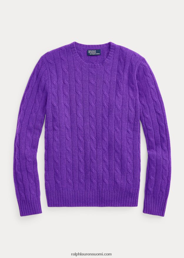 Ralph Lauren miehet ikoninen kaapelineulottu kashmirpusero 0Z24ZR1675 valtionhoitaja violetti