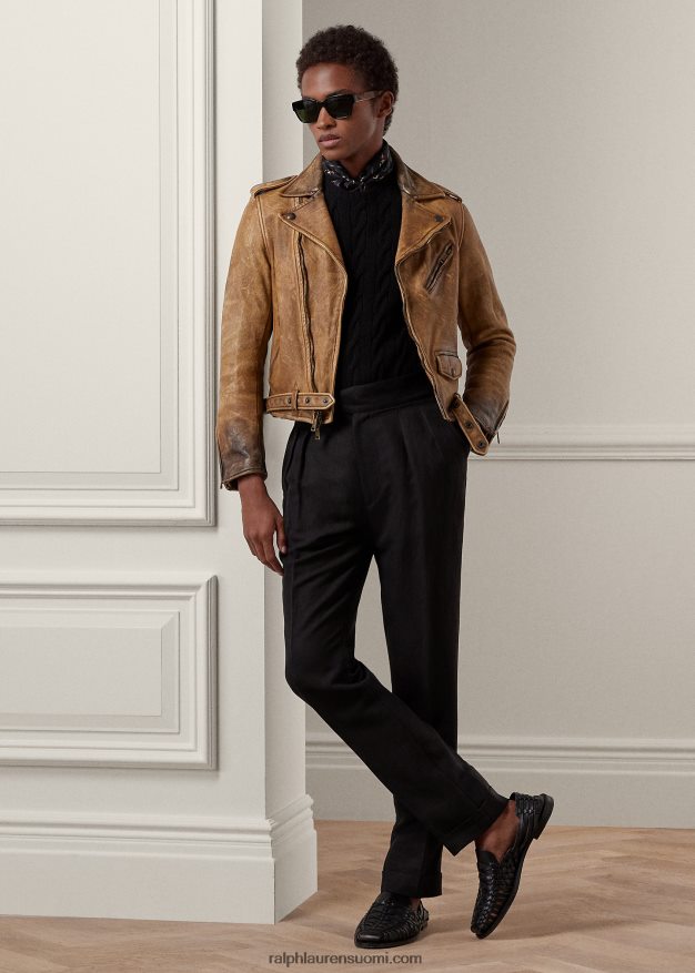 Ralph Lauren miehet kaapelineulottu kashmir villapaita 0Z24ZR73 klassinen musta