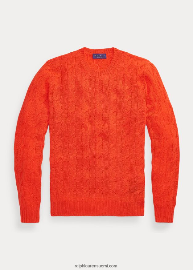 Ralph Lauren miehet kaapelineulottu kashmir villapaita 0Z24ZR79 katkeransuloinen