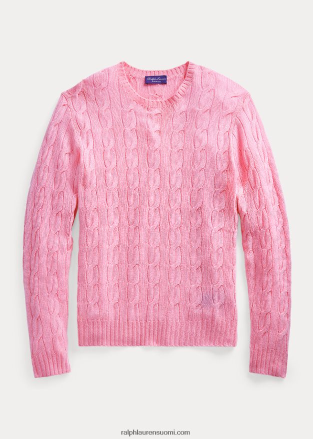 Ralph Lauren miehet kaapelineulottu kashmir villapaita 0Z24ZR80 klassinen vaaleanpunainen