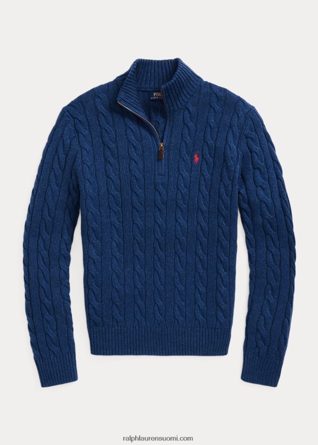 Ralph Lauren miehet kaapelineulottu puuvillapusero 0Z24ZR1130 maalaismainen laivastonsininen kanerva