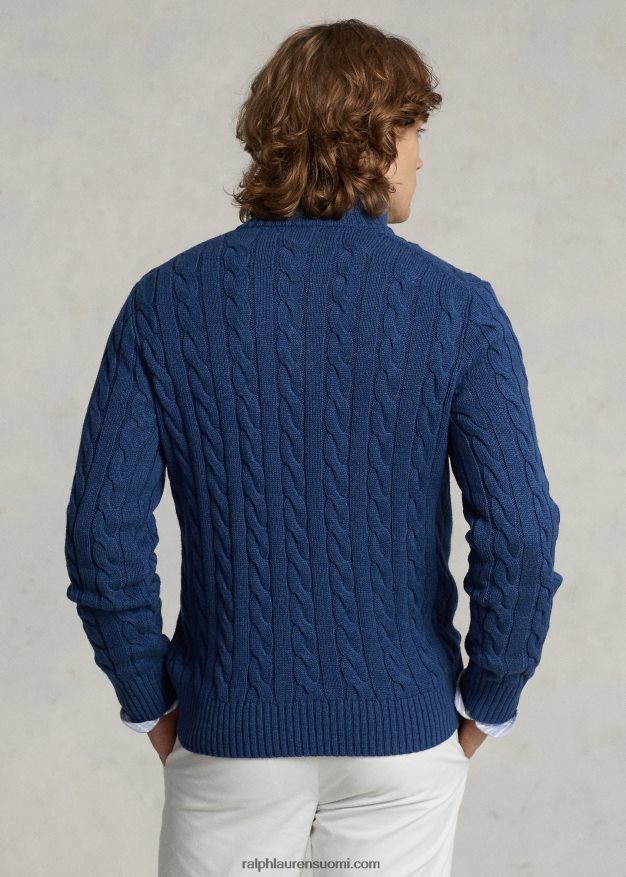 Ralph Lauren miehet kaapelineulottu puuvillapusero 0Z24ZR1130 maalaismainen laivastonsininen kanerva