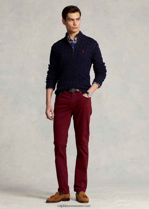 Ralph Lauren miehet kaapelineulottu puuvillapusero 0Z24ZR1131 metsästäjä laivasto