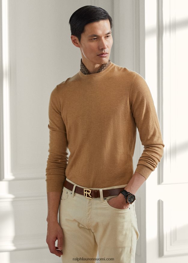 Ralph Lauren miehet kashmir crewneck neule 0Z24ZR8402 kamelin melange