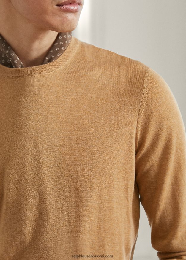 Ralph Lauren miehet kashmir crewneck neule 0Z24ZR8402 kamelin melange