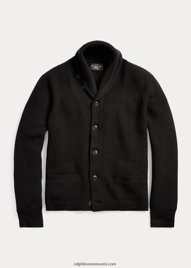 Ralph Lauren miehet kashmir huivikaulusneuletakki 0Z24ZR1783 musta