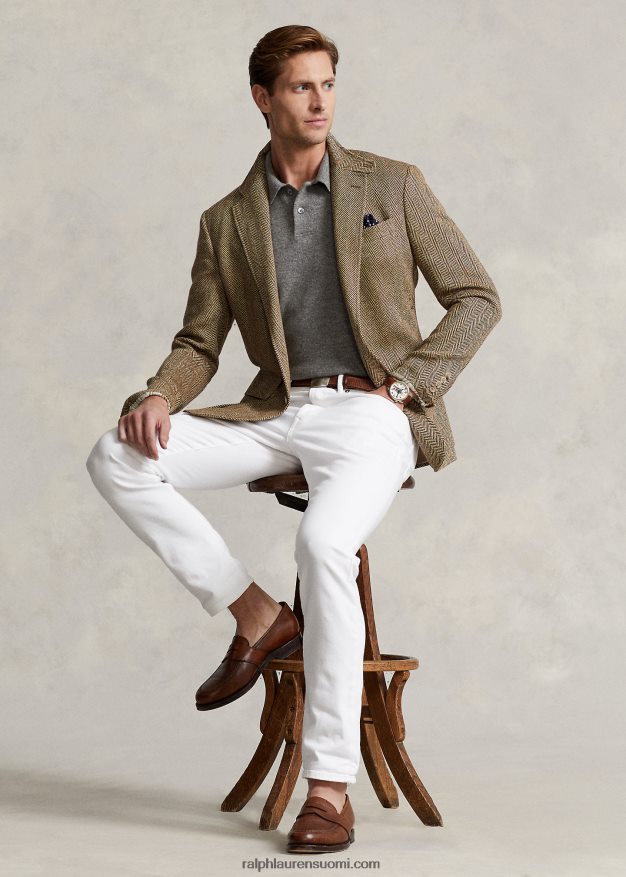 Ralph Lauren miehet kashmir poolokaulus pusero 0Z24ZR489 kellanharmaa kanerva