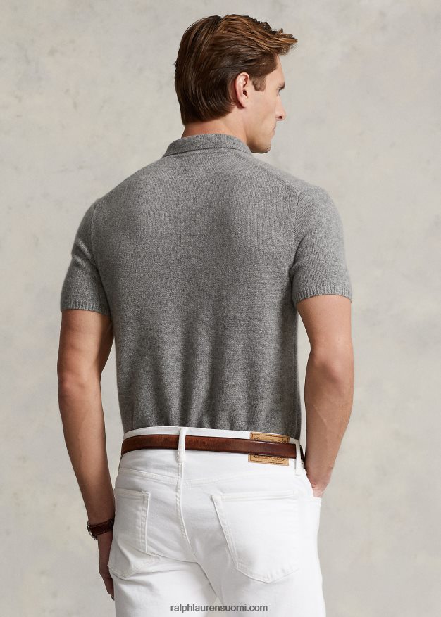 Ralph Lauren miehet kashmir poolokaulus pusero 0Z24ZR489 kellanharmaa kanerva