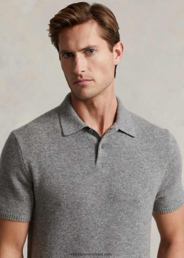 Ralph Lauren miehet kashmir poolokaulus pusero 0Z24ZR489 kellanharmaa kanerva